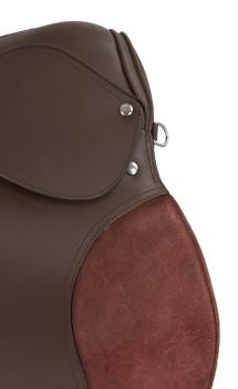 [B-Ware] Haflinger-Sattel braun, Covalliero Sattelset - Starterset inkl. Satteldecke, 2 Steigbügel, Steigbügelriemen, Sattelgurt