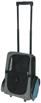 Hundetrolley Vacation 41 x 26 x 55 / 103 cm, grau / blau - Trolley für kleine Hunde - Transporttrolley als Autositz und Hunderucksack nutzbar
