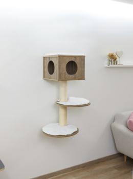 Kratzbaum für Wandmontage Kerbl Dinari light - Wandkratzbaum - Höhe 106cm - Auflagen waschbar