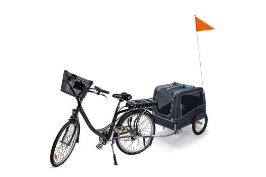 Hundefahrradanhänger Karlie Go 142 x 70 x 79 cm bis 30 kg - Fahrradanhänger für Hunde mit Luftreifen und Universalkupplung