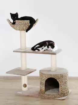 Katzen Kratzbaum Kerbl Banana Leaf Jade - handgeflochtene Liegefläche und Höhle aus nachhaltigen Bananenblättern