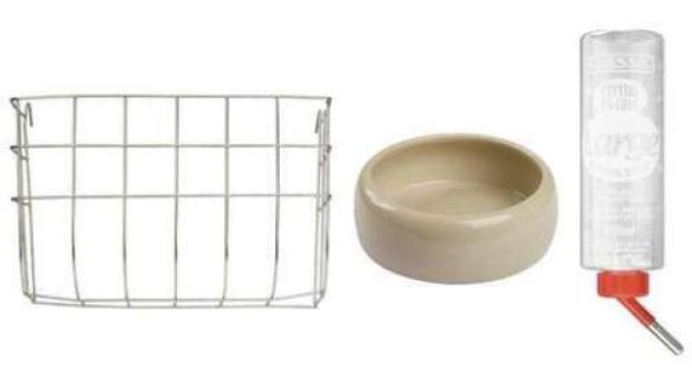 Nager Set Heuraufe Napf Trinkflasche