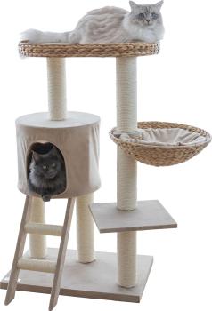 Banana Leaf Katzen-Kratzbaum Kerbl Waxy 104 cm - Katzenbaum mit handgeflochtenen Liegeflächen aus Bananenblättern