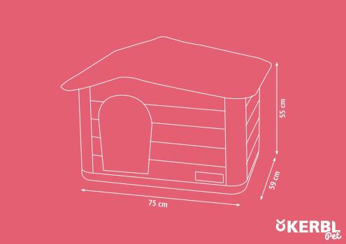 [B-Ware] Kerbl Katzenhaus Paola Eco XL 79 x 59 x 55 cm aus recyceltem Kunststoff
