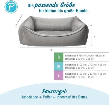 Petlando orthopädisches Hundebett Lucy - Memory Foam, niedriger Einstig, Bezug abnehmbar