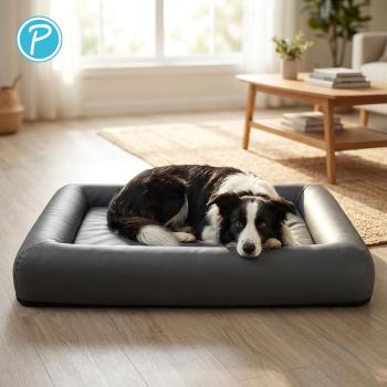 Petlando Orthopädisches Hundebett Livorno Ortho schwarz - Gesundheitsbett wasserdicht Bezug abnehmbar