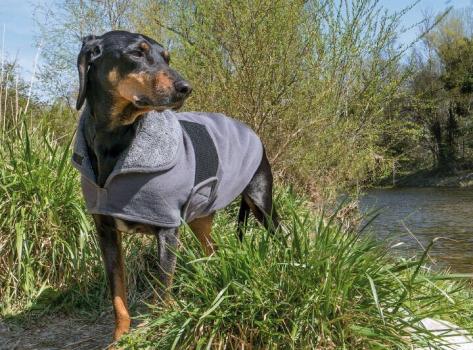 Hundebademantel Superdry von Petlando, extra saugfähiger Bademantel für Hunde