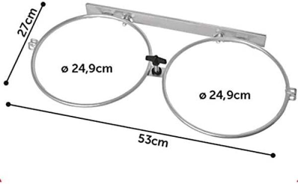 Hunde-Doppelnapf mit Wandhalterung bzw. Zwingerhalterung, Napfständer, Zwingernapf