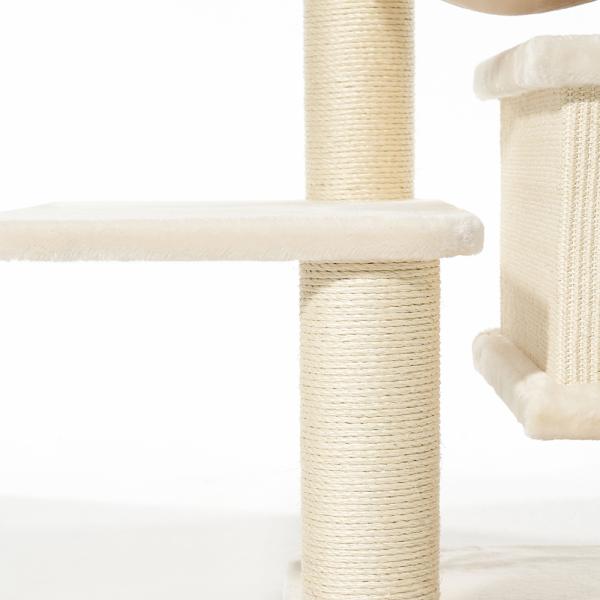 Katzen-Kratzbaum Elin [129 cm] von Nobby, cream - auch für große und schwere Katzen geeignet.