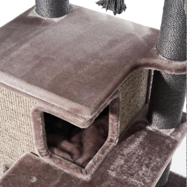 Kratzbaum Raya [161 cm] von Nobby - cappuccino-braun - Kratztonne in Leinenoptik