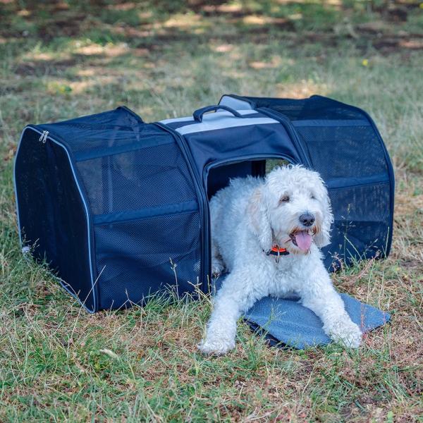 Hunde Transport Rucksack Castle von Nobby - Transporttasche für Hunde und Katzen bis 8 kg, ausklappbar