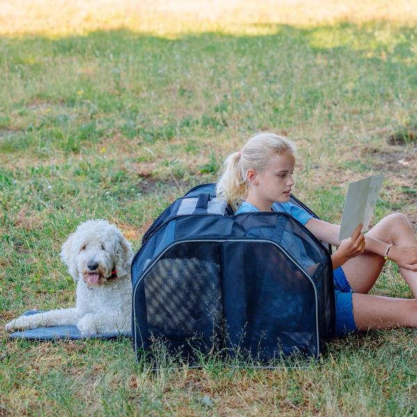 Hunde Transport Rucksack Castle von Nobby - Transporttasche für Hunde und Katzen bis 8 kg, ausklappbar