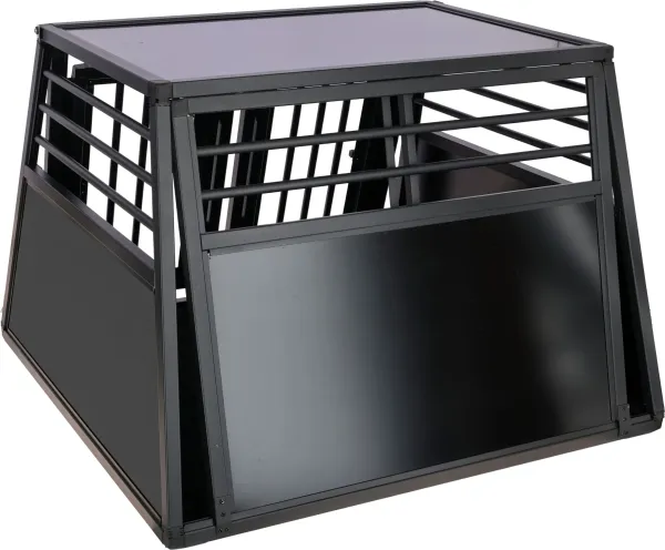 Auto Hundebox - Alu-Transportbox Vacation mit Antirutschmatte, eintürig oder zweitürig, schwarz