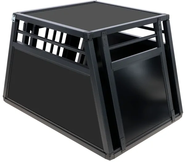 Auto Hundebox - Alu-Transportbox Vacation mit Antirutschmatte, eintürig oder zweitürig, schwarz