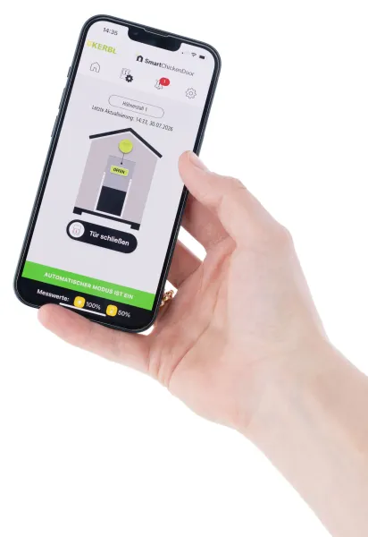 Automatische Hühnerklappe mit WLAN und App Kerbl Duo Smart