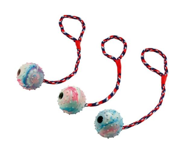 Hundespielzeug Ball mit Seil