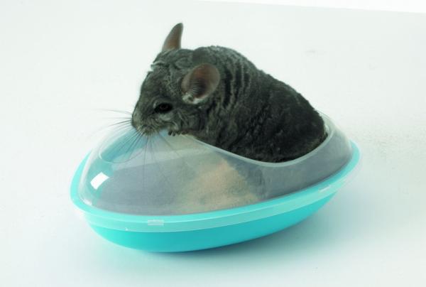 Chinchilla Sandbad - Chinchilla Badehaus für Nager, auch als Ecktoilette nutzbar
