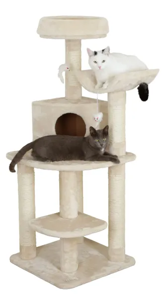 Kerbl Eckkratzbaum Zirkonia - Katzen Kratzbaum für die Zimmerecke, beige, 130 cm