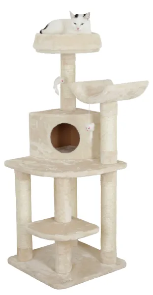 Kerbl Eckkratzbaum Zirkonia - Katzen Kratzbaum für die Zimmerecke, beige, 130 cm