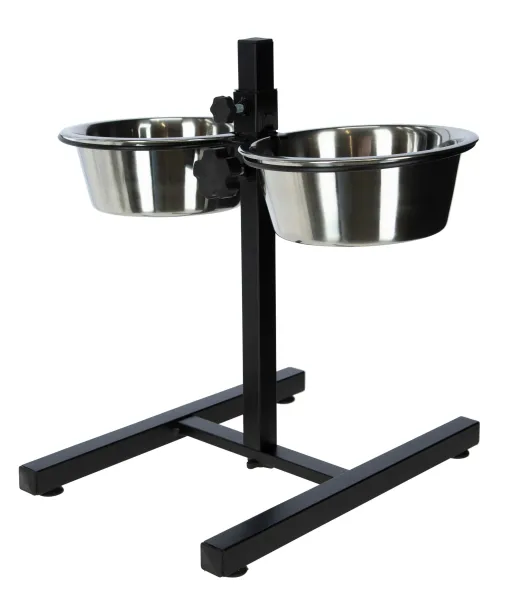 Hundenapf höhenverstellbar - 2 x 2800 ml stufenlos verstellbare Futterbar für große Hunde, schwarz