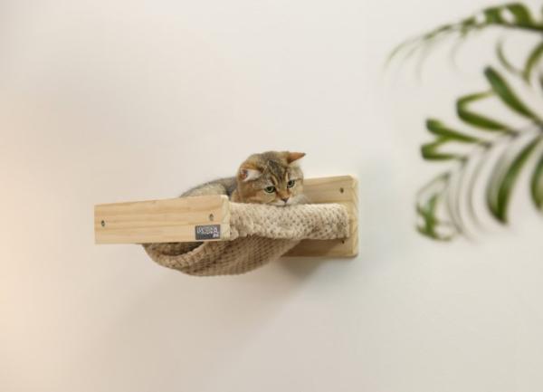 Hängematte für Katzen Timber Wandmontage - Wandhängematte, Bezug waschbar