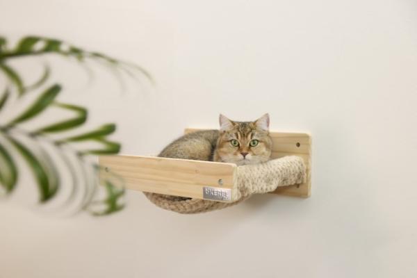Hängematte für Katzen Timber Wandmontage - Wandhängematte, Bezug waschbar