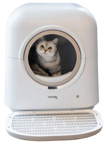 Katzentoilette Smart, selbstreinigend weiß mit Appsteuerung 54 x 54 x 60 cm - Haubentoilette mit Filter vollautomatisch