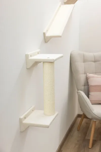 Kletterwand Monte Prado - 6 teiliger Wandkratzbaum für Katzen mit KLatzenbett, individuelle Montage, erweiterbar