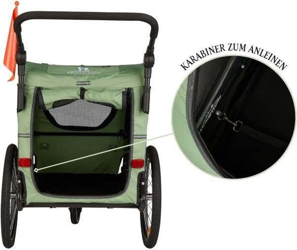 Hundefahrradanhänger gefedert Knuffelwuff Cruvado - Hundeanhänger mit Stoßdämpfer, als Buggy nutzbar