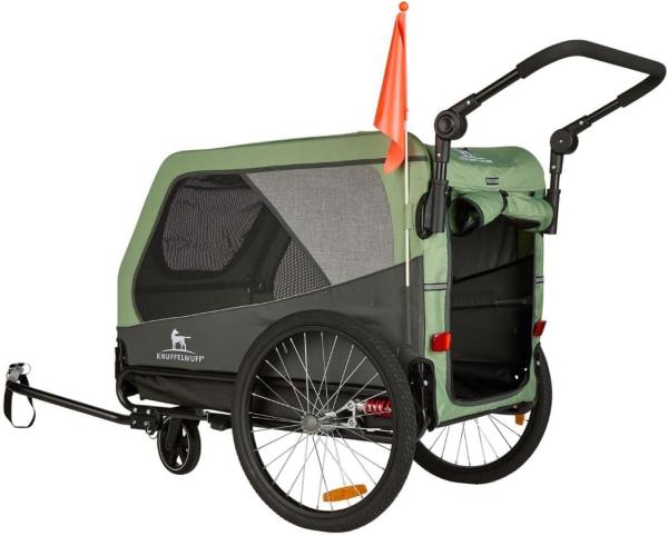 Hundefahrradanhänger gefedert Knuffelwuff Cruvado - Hundeanhänger mit Stoßdämpfer, als Buggy nutzbar