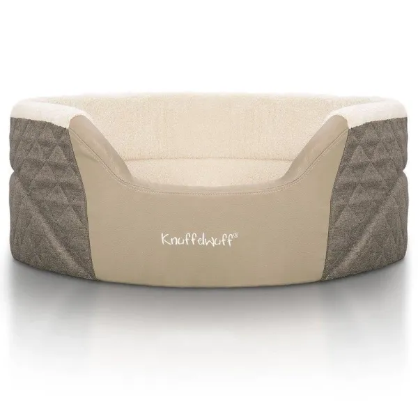 Orthopädisches Hundebett Knuffelwuff Lena, extra hoher Rand - ovales Hundekörbchen, Memory Foam, Bezug waschbar