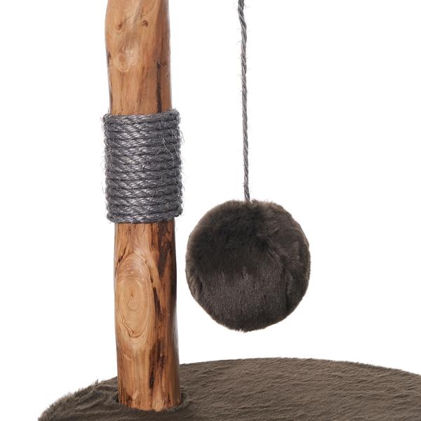 Designer Kratzbaum Gena Echtholz natur Nobby - Birnenbaum-Holz Naturprodukt dunkelbraun