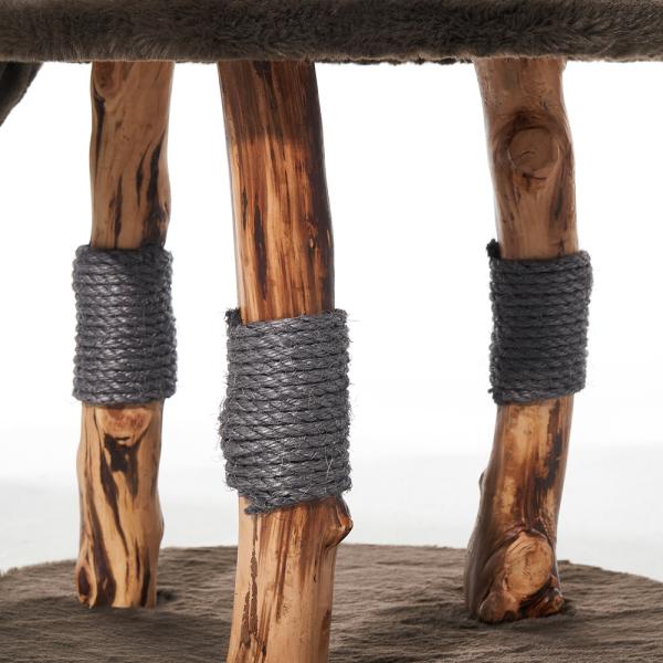 Designer Kratzbaum Gena Echtholz natur Nobby - Birnenbaum-Holz Naturprodukt dunkelbraun
