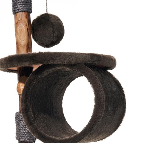 Designer Kratzbaum Gena Echtholz natur Nobby - Birnenbaum-Holz Naturprodukt dunkelbraun