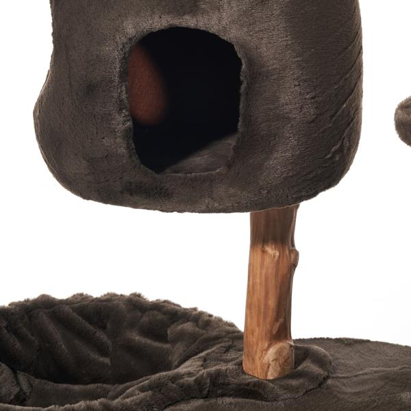 Designer Kratzbaum Gena Echtholz natur Nobby - Birnenbaum-Holz Naturprodukt dunkelbraun