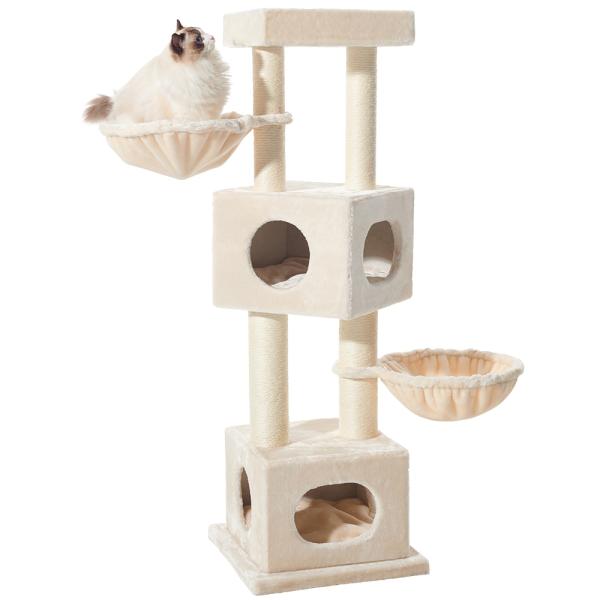 Nobby Kratzbaum Mersin 50 x 50 x 152 cm Katzenbaum platzsparend, Kissen waschbar