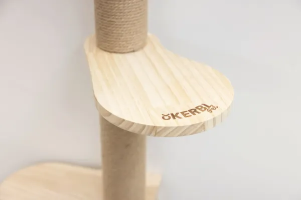 Wandkratzbaum Timber 19 x 16 x 208 cm, braun - Designer Katzenbaum Echtholz, deckenhoch