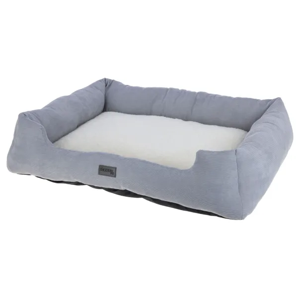 Hundebett und Katzenbett Zoe Kerbl - eckiges Körbchern Cordoptik, waschbar, niedriger Einstieg