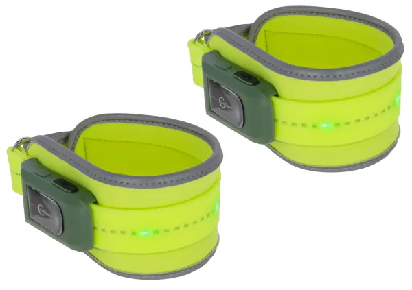 Leuchtgamasche paarweise - Gamaschen mit LED, bis 300 m sichtbar, aufladbar USB