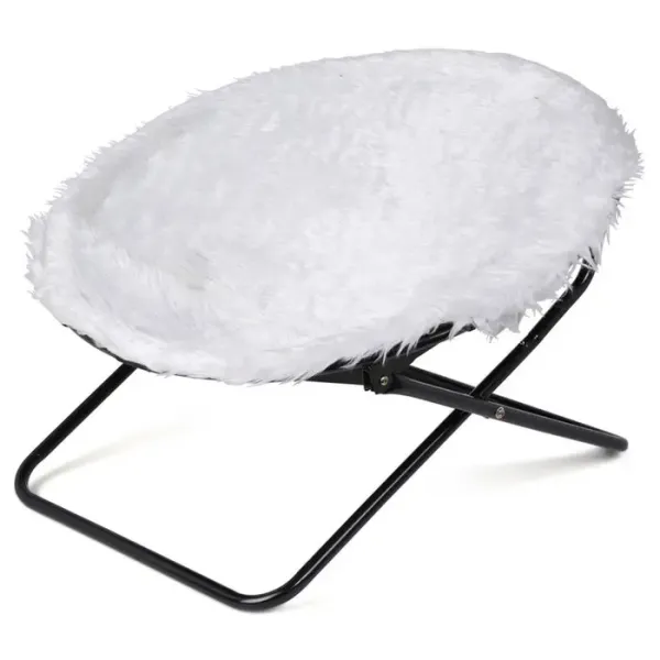 Kerbl Liegemulde Sharon, ø 50 cm - Katzenbett und Liegestuhl, weicher Plüschbezug, gemütlicher Müldenplatz