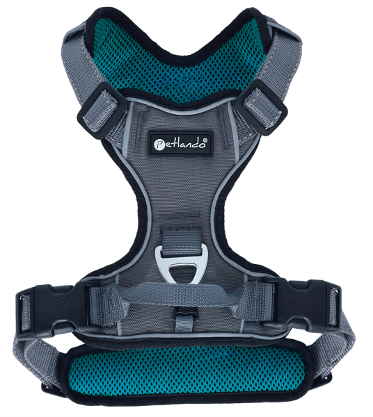 Hundegeschirr gepolstert - Petlando Outdoor Brustgeschirr für Hunde, mit Haltegriff, waschbar