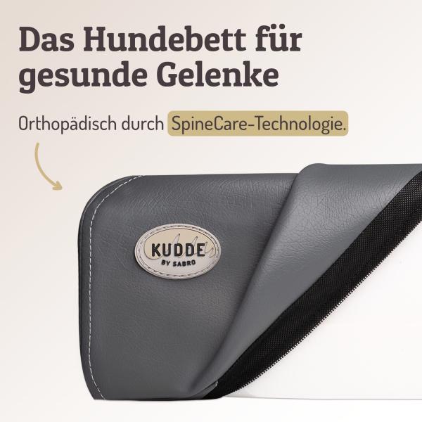 SABRO Hundekorb KUDDE - orthopädisches Premium Hundebett mit Einlage, Kunstleder, Bezug abnehmbar