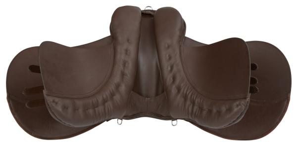 [B-Ware] Haflinger-Sattel braun, Covalliero Sattelset - Starterset inkl. Satteldecke, 2 Steigbügel, Steigbügelriemen, Sattelgurt