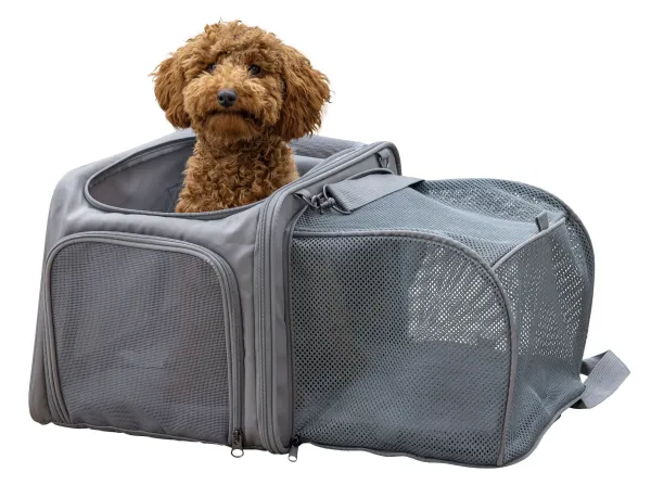 Transporttasche für kleine Hunde z.B. Chihuahuas und Katzen, mit Auslauf, ideal für Camping, Ausflüge etc 44 x 31 x 30cm