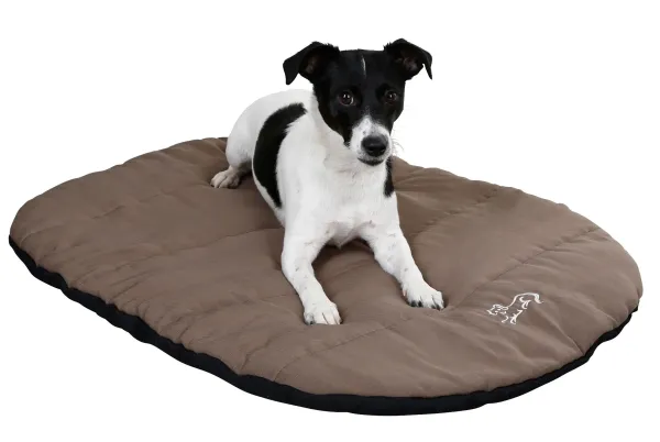 Hunde Reisebett faltbar Traveller - Reisedecke mit Tasche, waschbares Hunderkissen für unterwegs, braun 85 x 65cm ideal für Camping