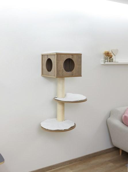 Kratzbaum für Wandmontage Kerbl Dinari light - Wandkratzbaum - Höhe 106cm - Auflagen waschbar