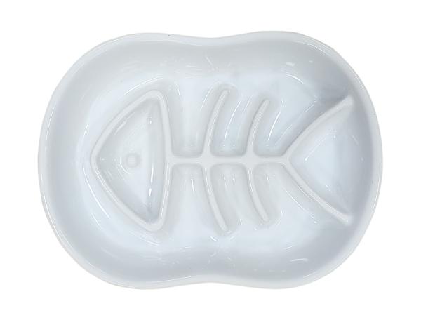 Anti-Schlingnapf Katze aus Keramik Nobby Fish [ 22,5 cm - 0,5 l ] Slow-Feeder für Katzen