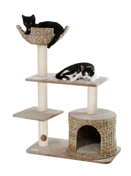 Katzen Kratzbaum Kerbl Banana Leaf Jade - handgeflochtene Liegefläche und Höhle aus nachhaltigen Bananenblättern