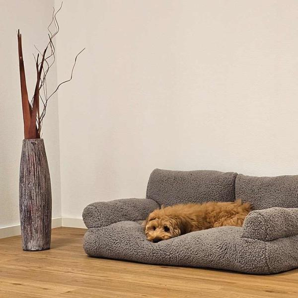 Hunde Plüschbett grau