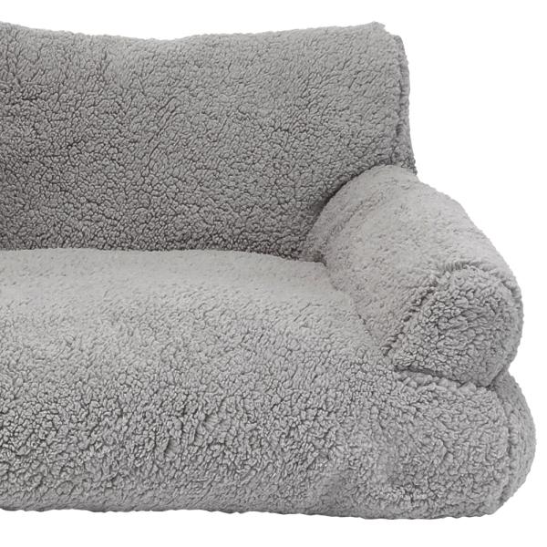 Hunde-Plüschbett in Sofaform [100x65x35cm] Hundebett mit abnehmbarem Teddyplüsch-Bezug